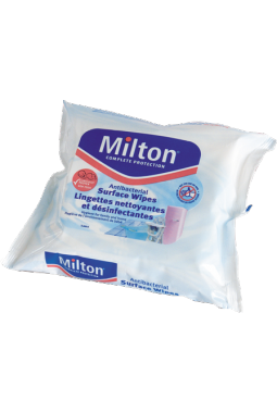 Cleaning and disinfectant wipes for surfaces MILTON